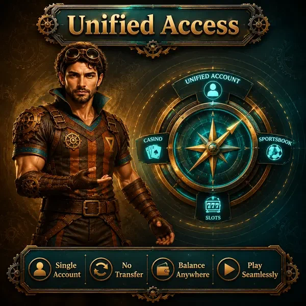 The Ironclad Adventurer using unified login at VinciSpin Casino with digital compass interface