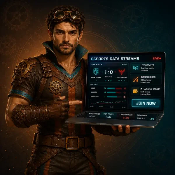 Ironclad Adventurer analyzing esports data streams on laptop at VinciSpin gaming arena