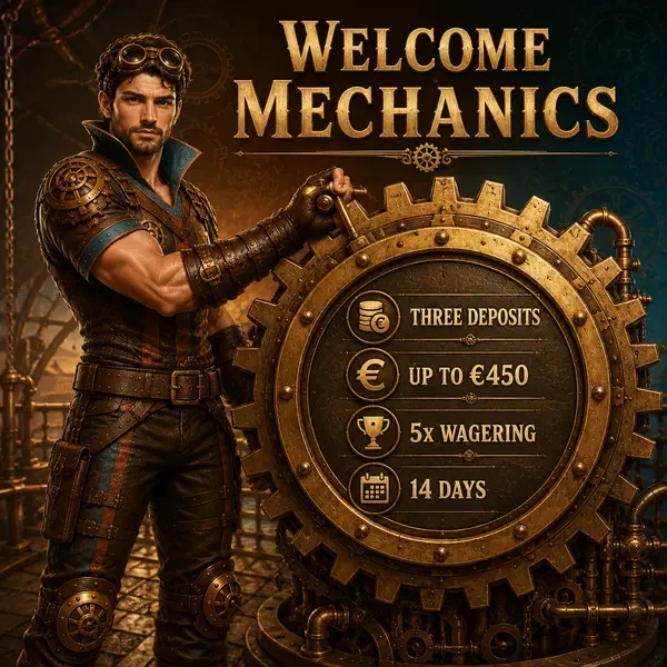 Player adjusting brass gear at VinciSpin sports betting deck with strategic focus