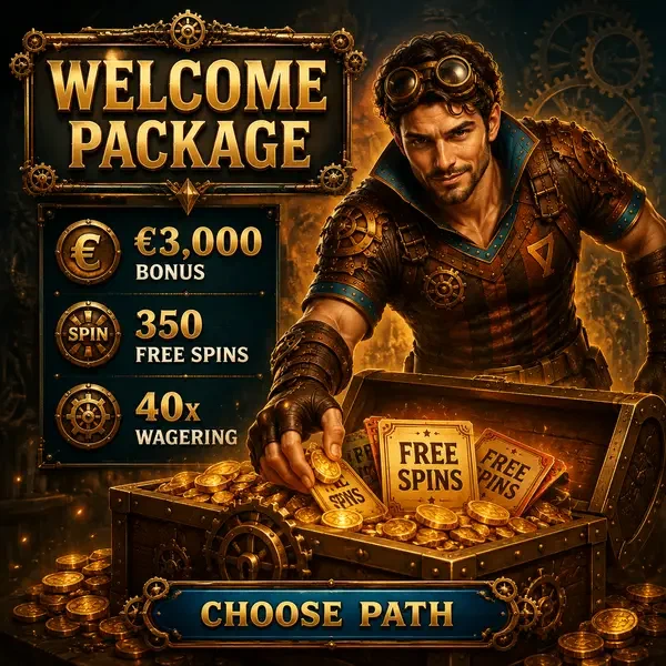 The Ironclad Adventurer reaches into treasure chest overflowing with VinciSpin welcome bonus coins
