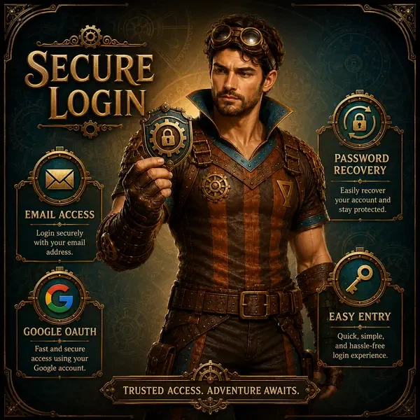 Player accessing secure login portal at VinciSpin with gear-themed security badge