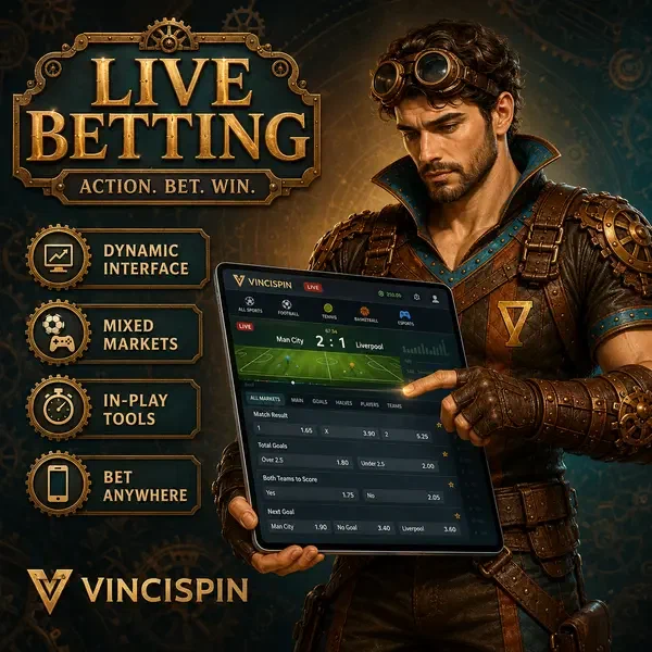 Ironclad Adventurer evaluating sports betting odds at VinciSpin live interface